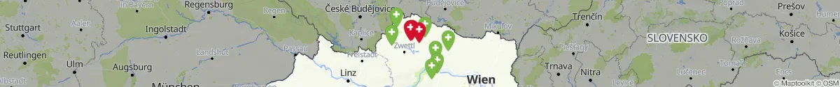 Kartenansicht für Apotheken-Notdienste in der Nähe von Groß-Siegharts (Waidhofen an der Thaya, Niederösterreich)